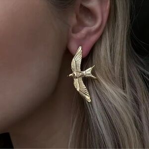 Vintage Gold Bird Earrings